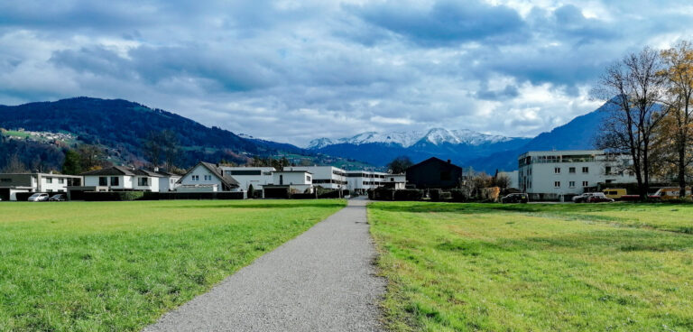 Bild von einer Wiese mit Gebäuden im Hintergrund (c)Manuela de Pretis