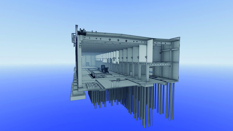 Digitales Modell einer Papierfabrik